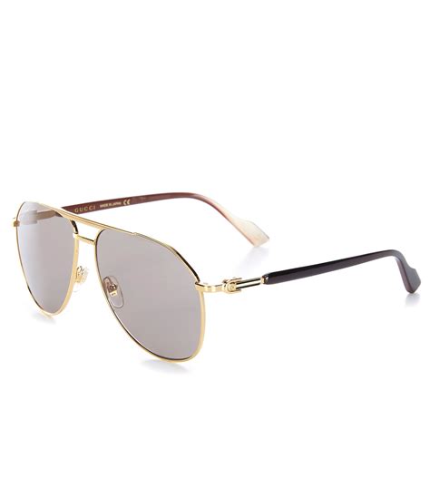 gucci pure metal sunglasses|gucci 59mm aviator sunglasses.